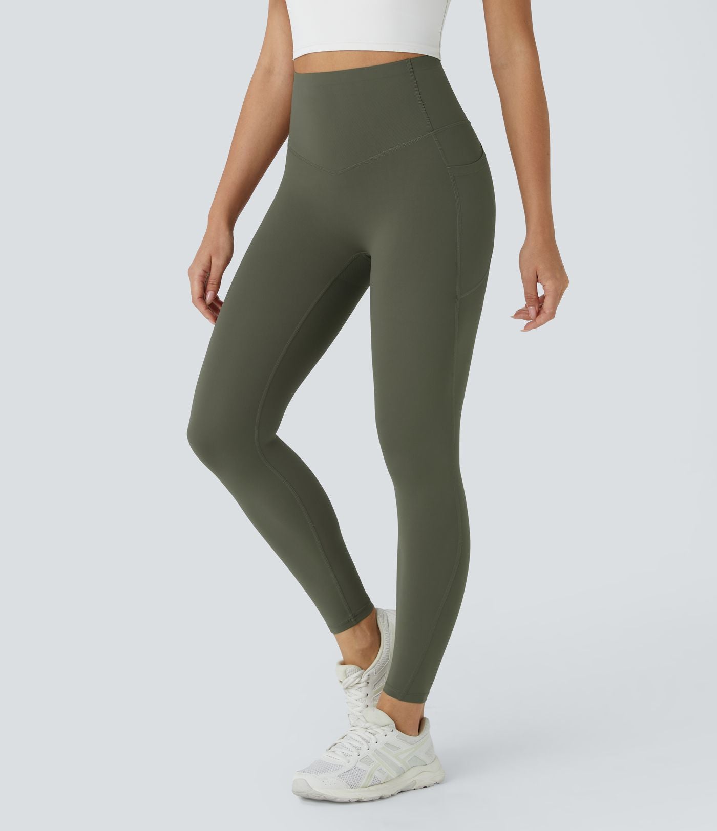 Olive Green CurveLift shapewear tights tummy control butt lifting