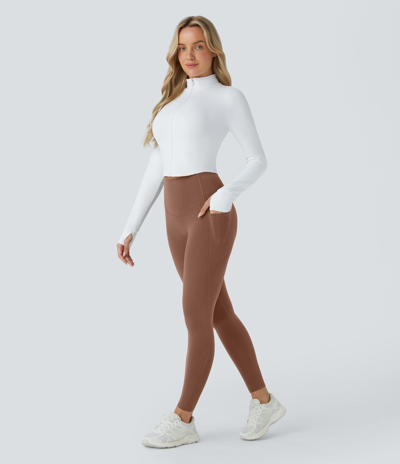 Brown CurveLift shapewear tights tummy control butt lifting