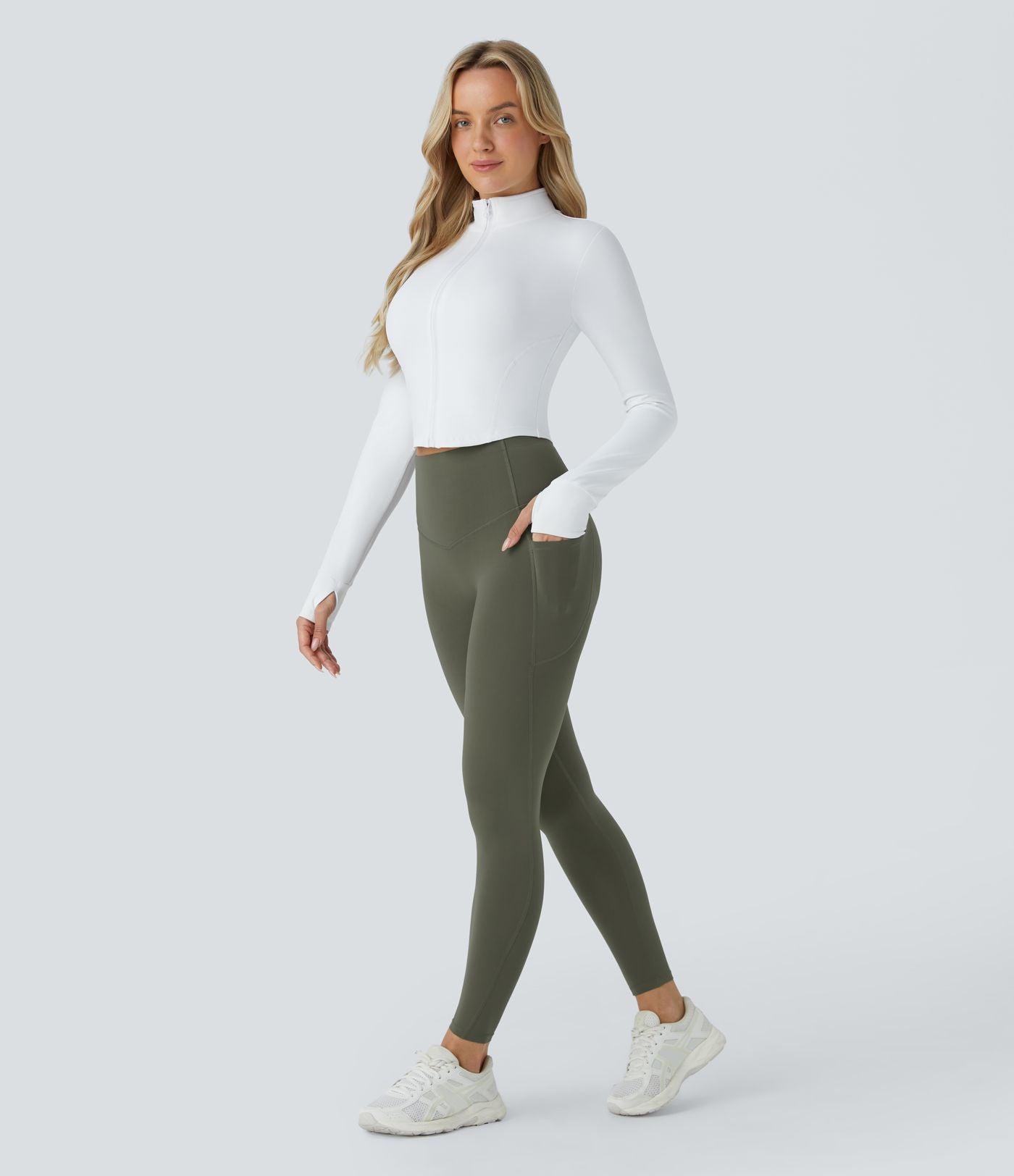 Olive Green CurveLift shapewear tights tummy control butt lifting